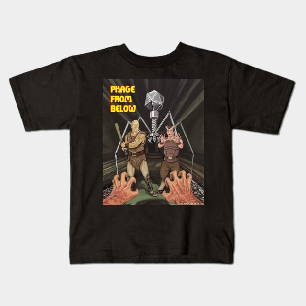 Phage From Below! Kids T-Shirt by Aaron Siddall